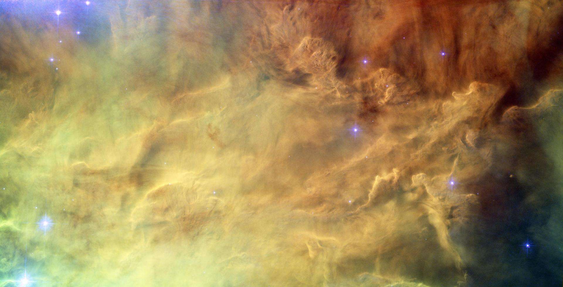 The heart of the Lagoon Nebula, imaged by the Hubble Space Telescope